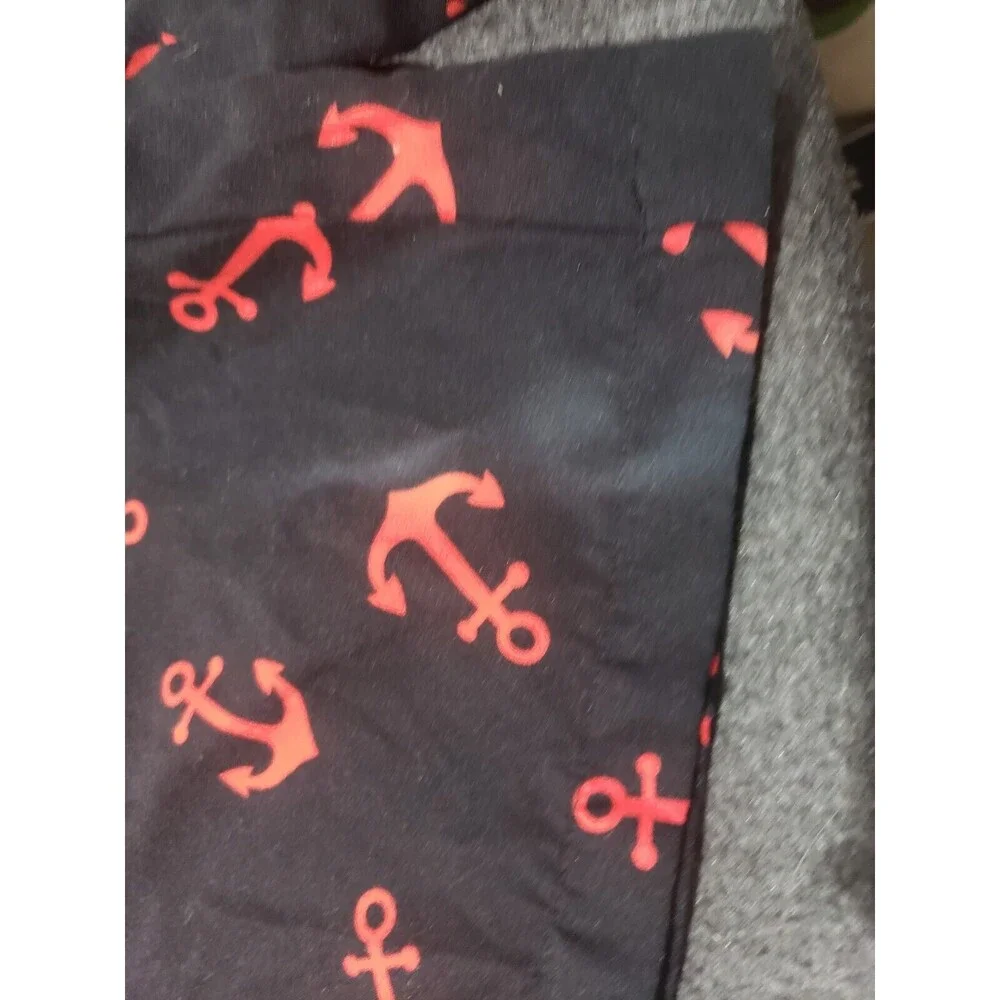 ZENCO Red Anchors Print On Black Men's Swim Board Shorts Trunks Medium